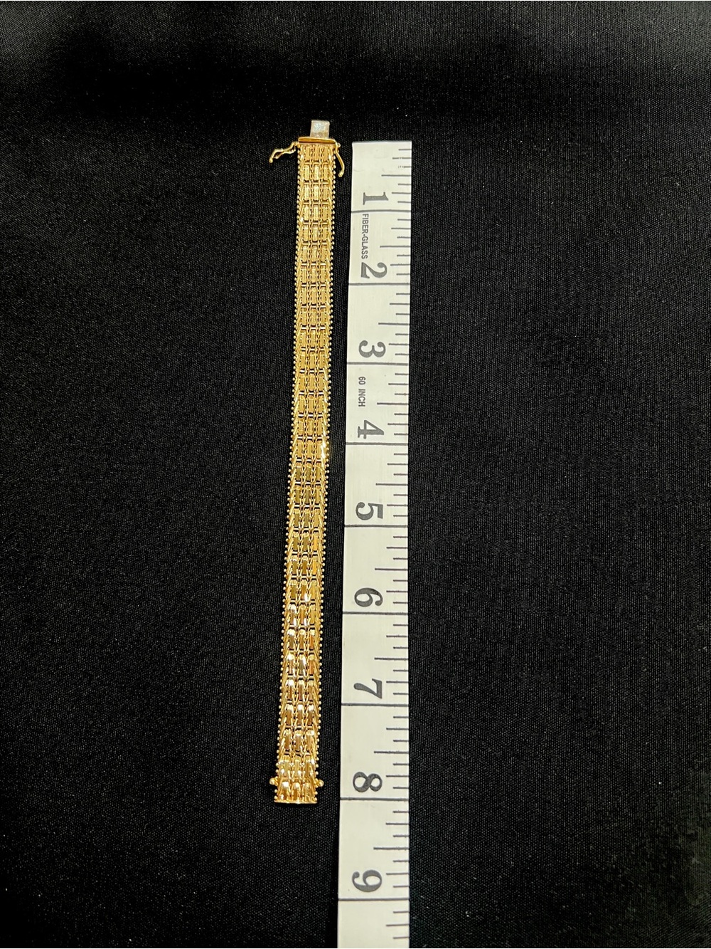14K Imperial Gold Vintage 8in 13mm wide 26g Mirror-Bar Link bracelet Women/Men - Picture 11 of 13